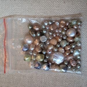 Assorted Iridescent Cultured Pearl Beads - Mixed Shapes #7